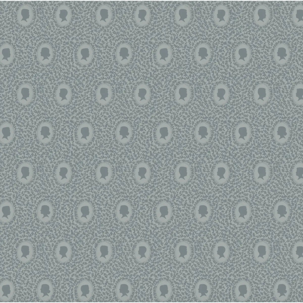 Etienne Wallpaper - Cottage Sihouettes - by Samantha Dara - Sample 1 foot by 1 foot / Blue - Loomwell Home Goods