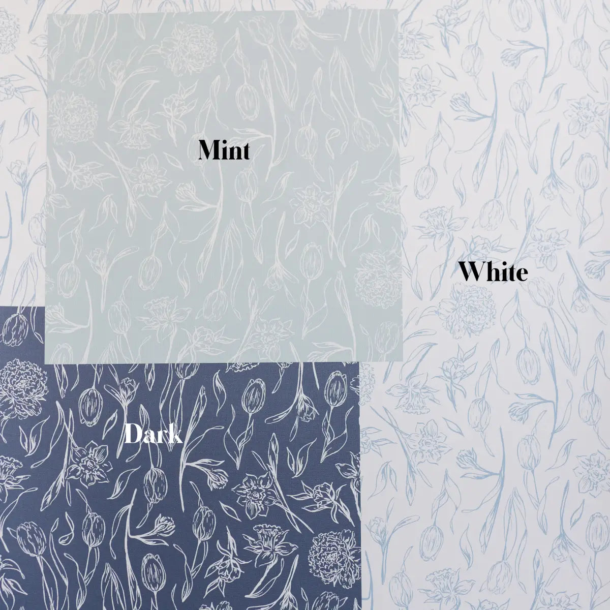 Eve Wallpaper - Pastel Tulips and Daffodils - by Melissa Johnson Design - Loomwell Home Goods