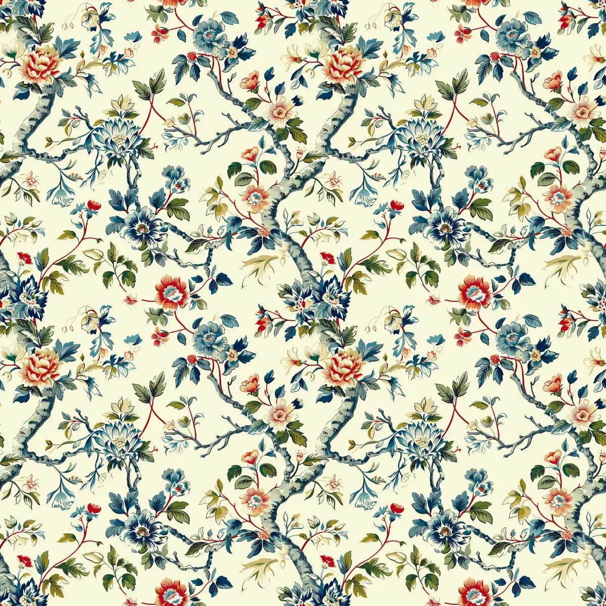 Eveline Wallpaper - Traditional Flower Branches - Loomwell Home Goods