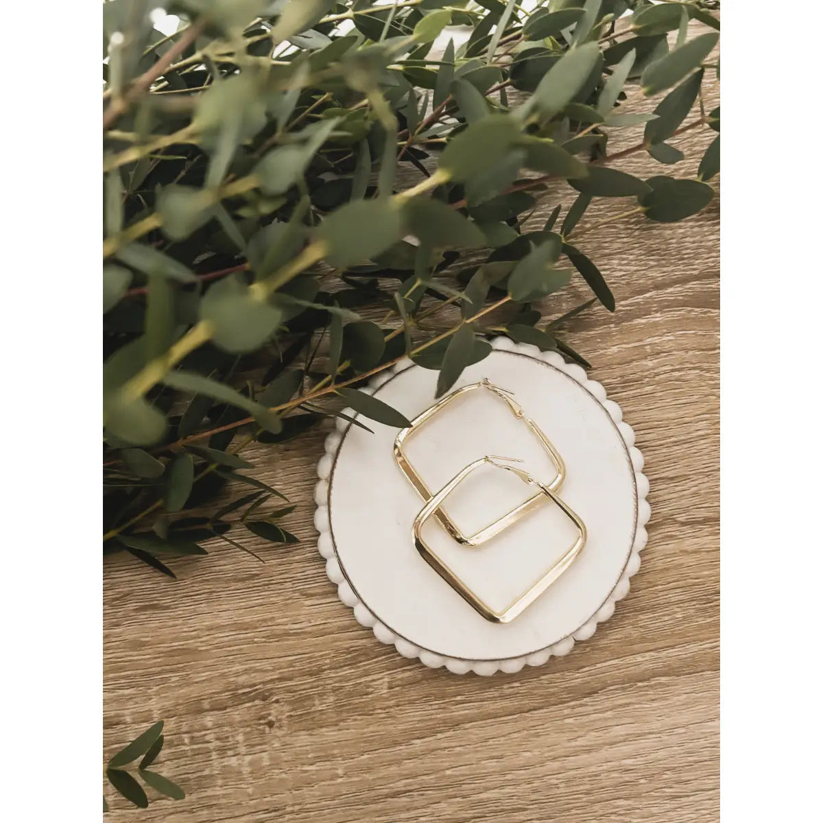 Everyday Square Hoop Earrings - Gold or Silver - Rooted Home Goods