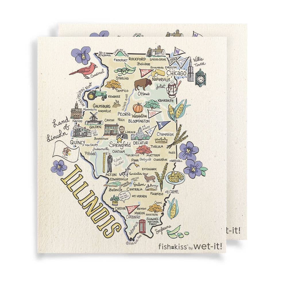 Swedish Dish Cloth - State of Illinois - Wet-it!