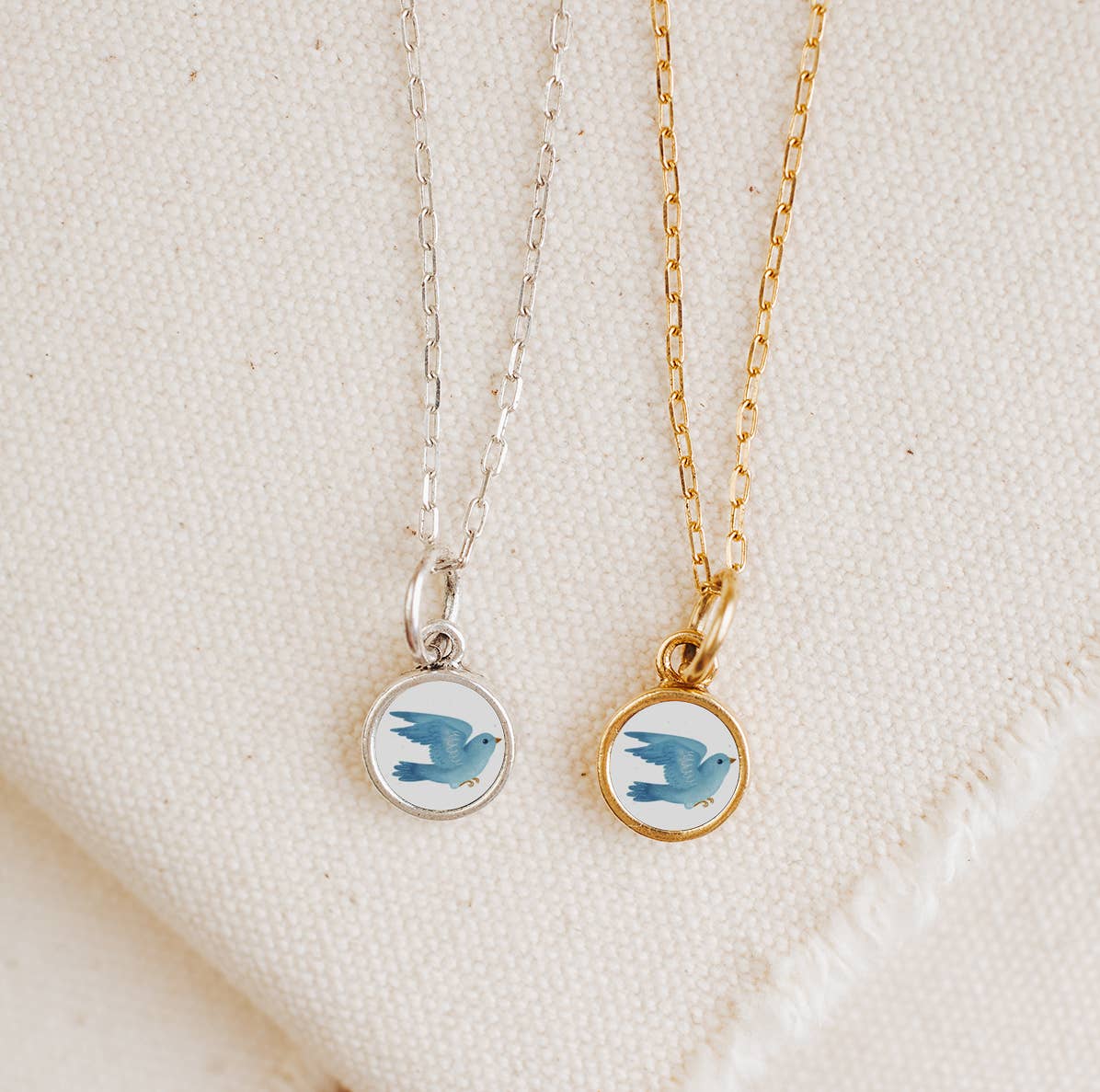 Sparrow Charm Pendant - Gold or Silver - Bel Kai