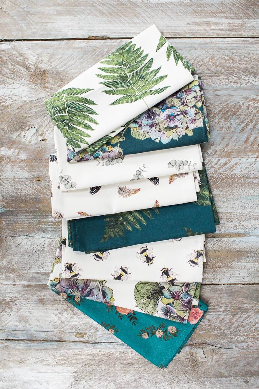 Woodland Fern Botanical Tea Towel - Toasted Crumpet