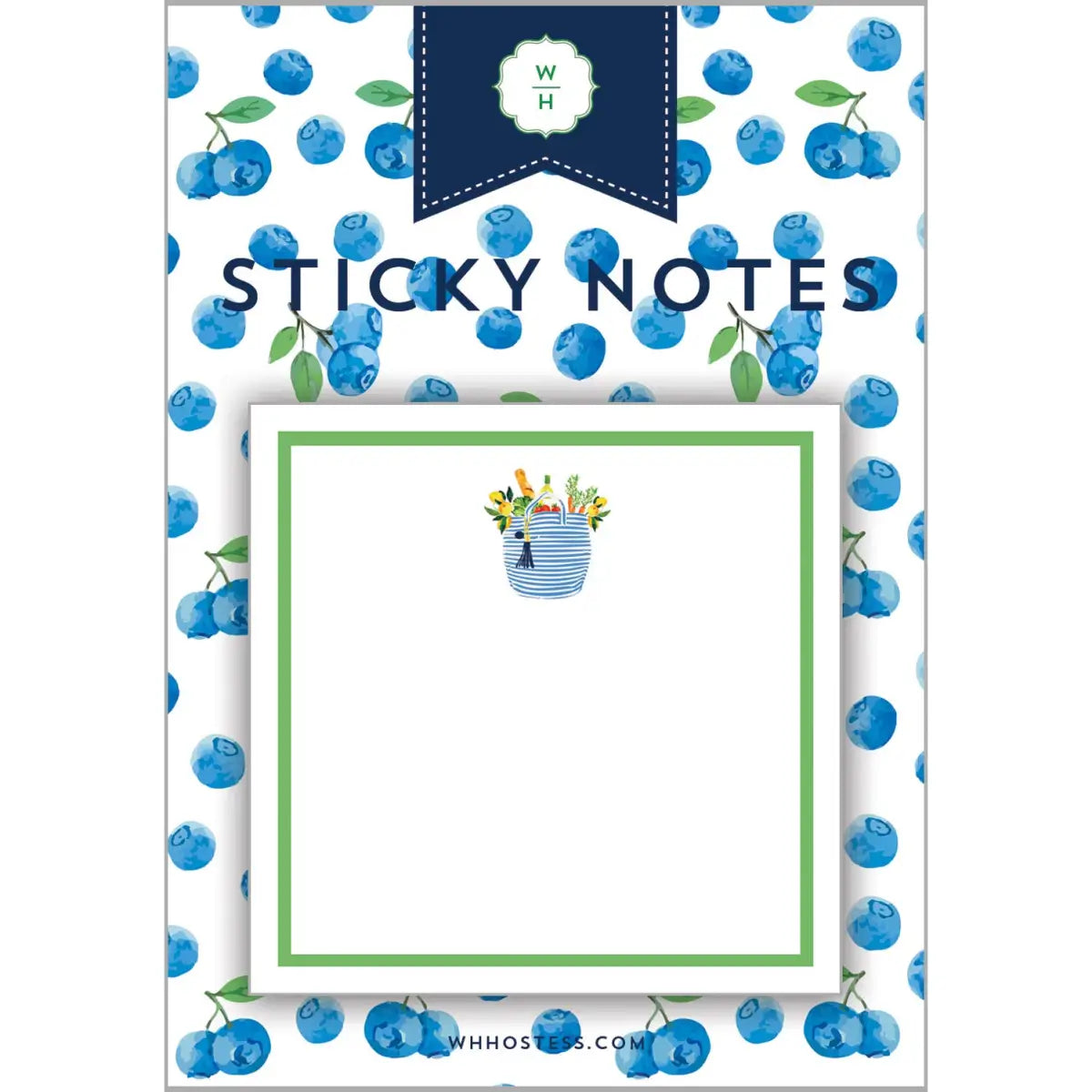 Farmer’s Market Tote Sticky Notes - WH Hostess Social Stationery