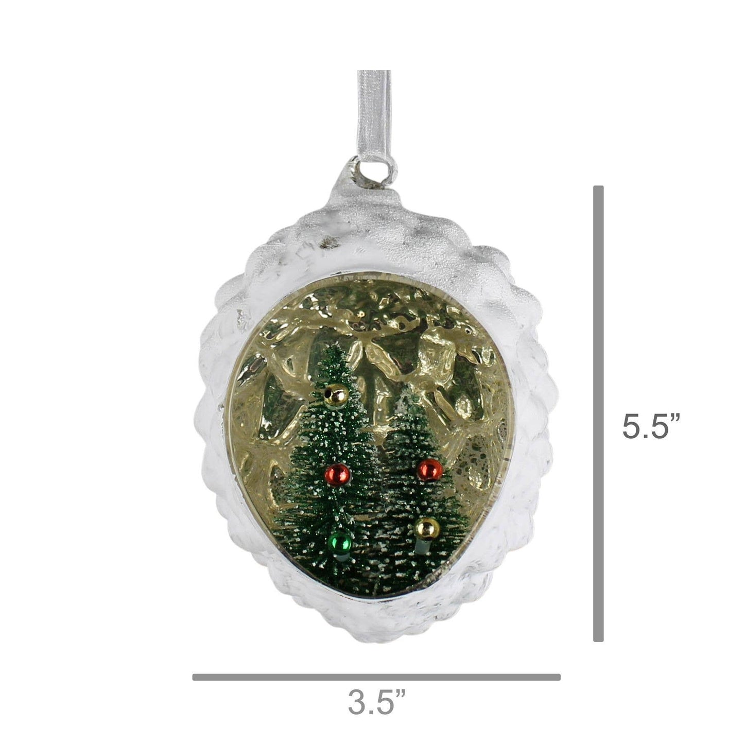 Diorama Ornament with Trees Glass - HomArt