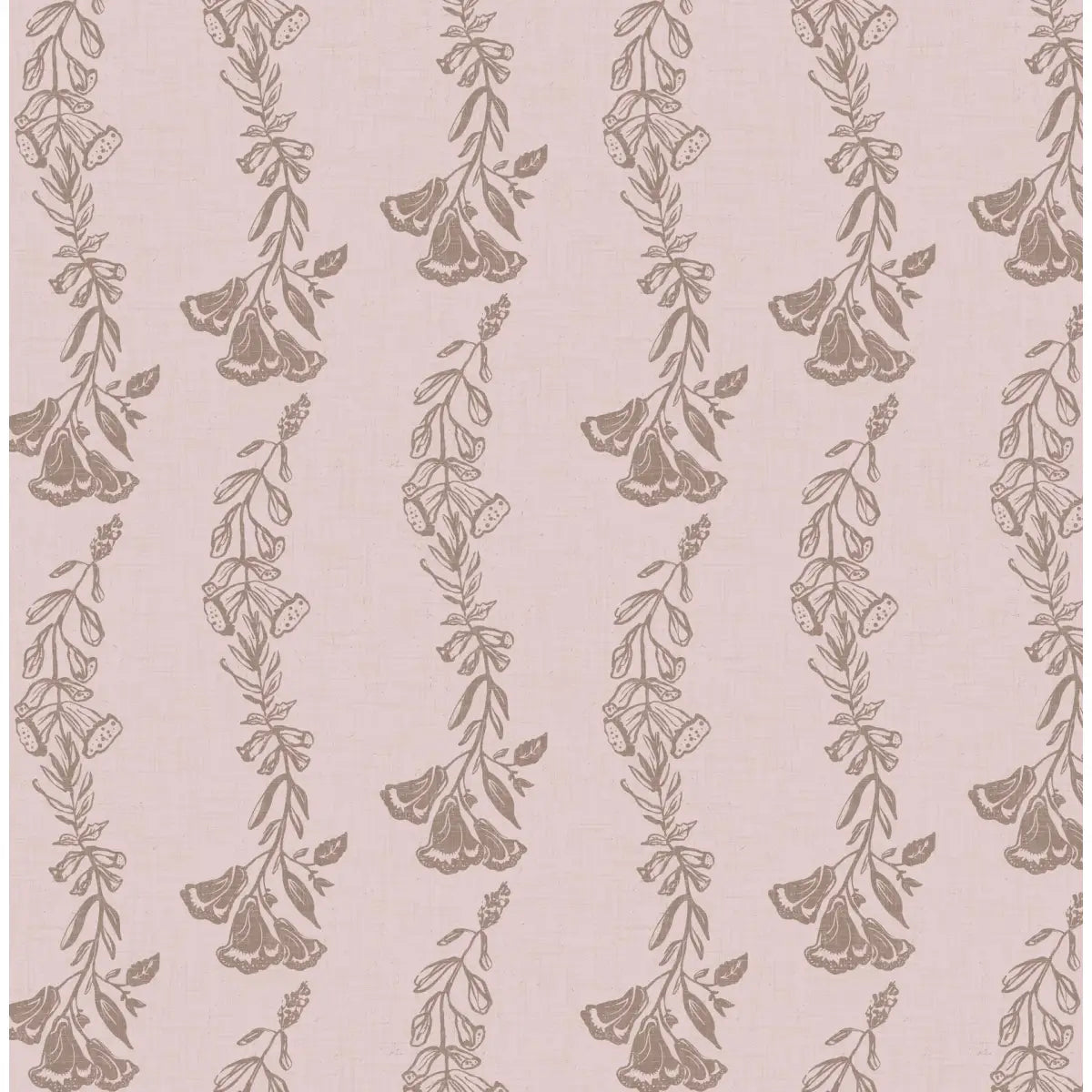 Ferguson Wallpaper - Foxglove Vines - by WabiSabi Pattern Studio - Sample 1 foot by 1 foot / Pink - Loomwell Home Goods