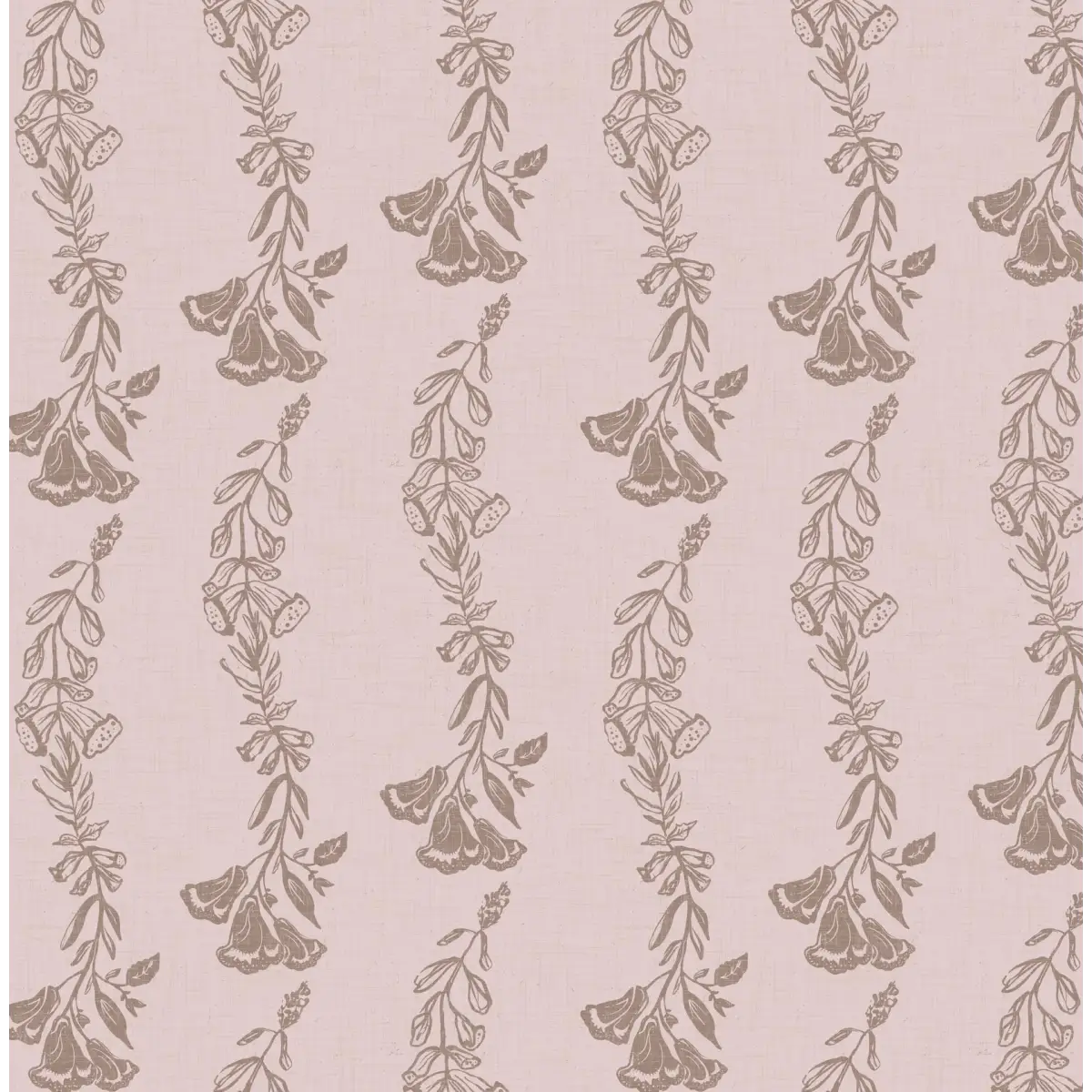 Ferguson Wallpaper - Foxglove Vines - by WabiSabi Pattern Studio - Sample 1 foot by 1 foot / Pink - Loomwell Home Goods