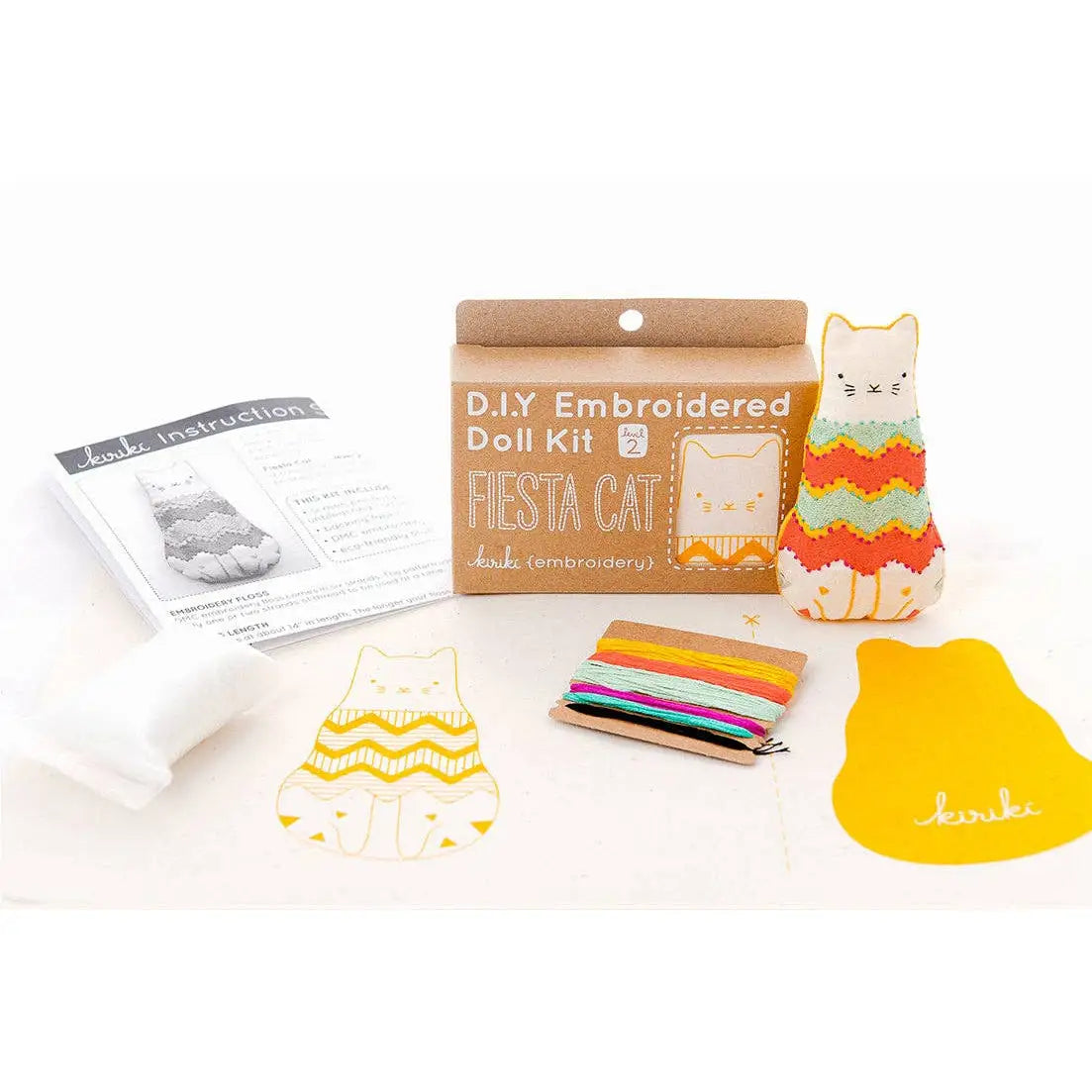 Fiesta Cat - Embroidery Kit - Kiriki Press
