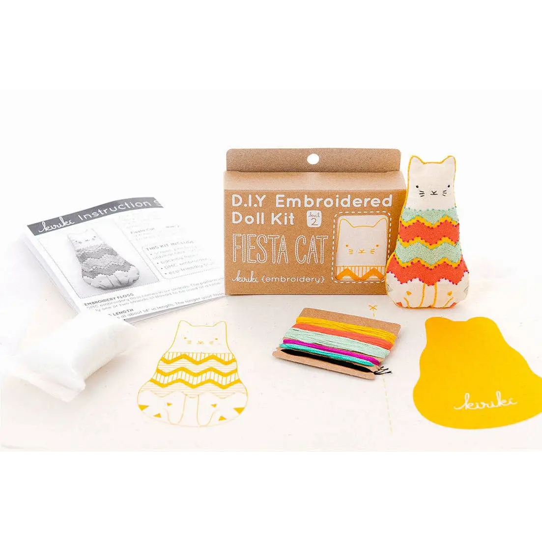 Fiesta Cat - Embroidery Kit - Kiriki Press