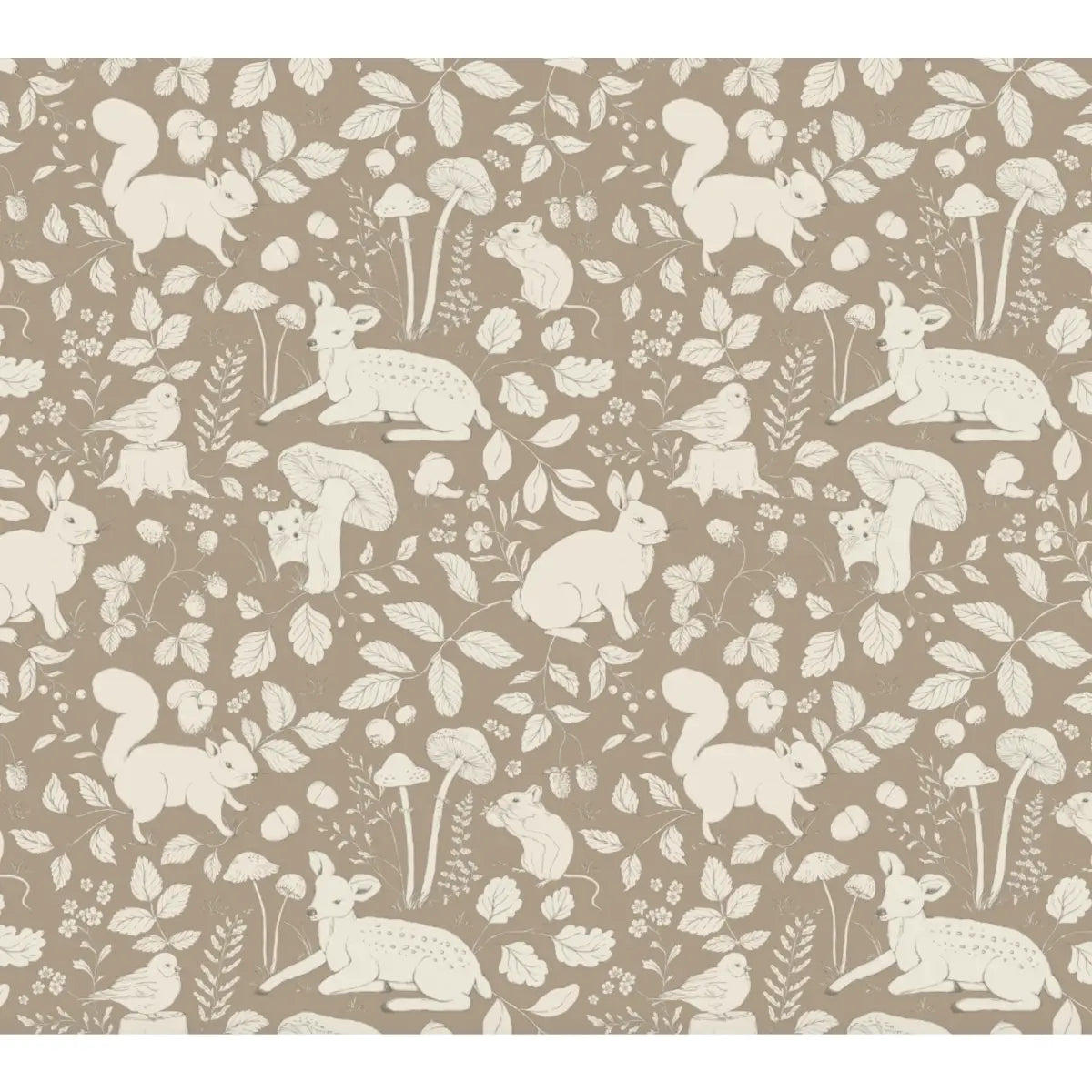 Finch Wallpaper - Bunnies Deer and Squirrels - by Daphne and Sage - Loomwell Home Goods