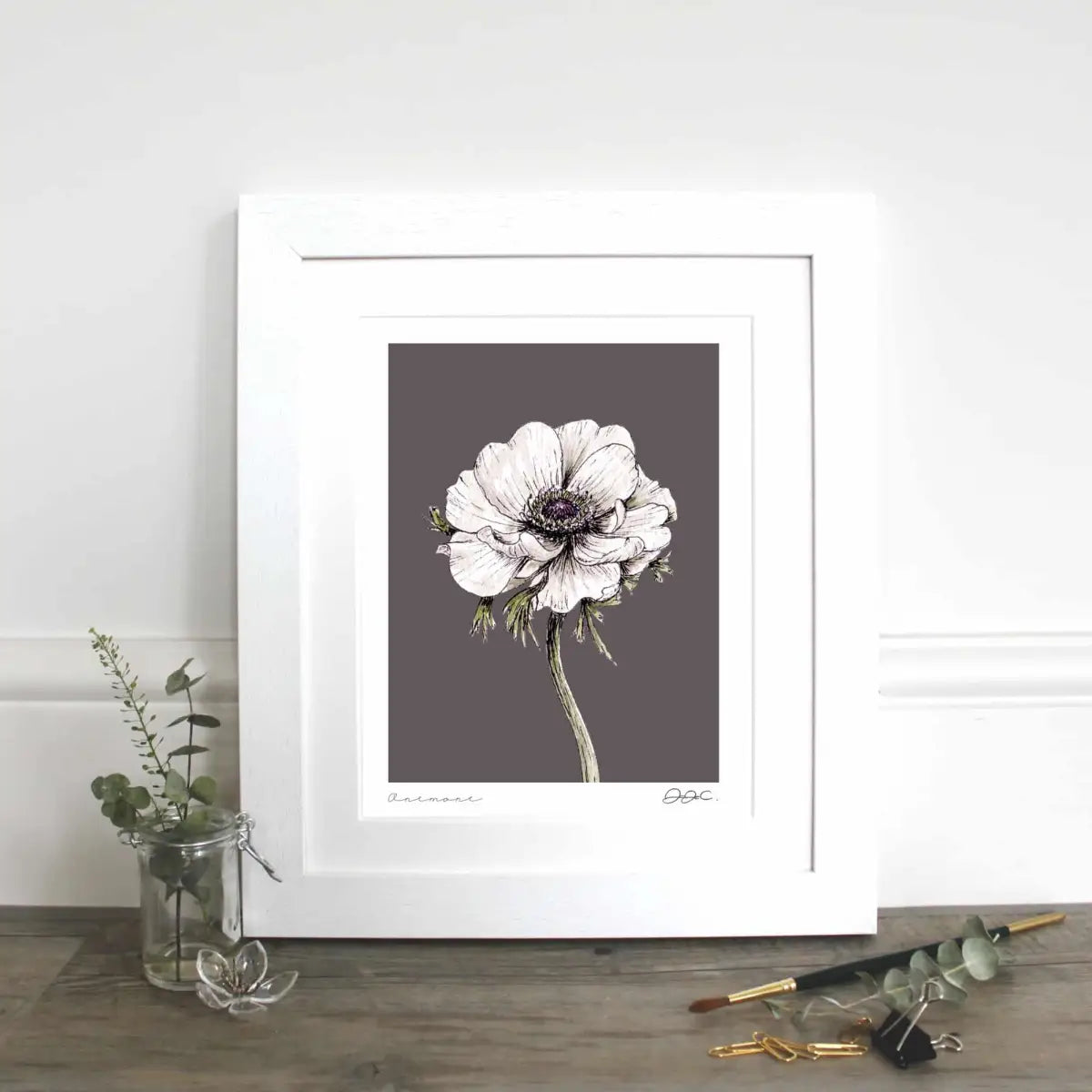 Fine Art Print - Anemone - 11X14’’ Mounted - Toasted Crumpet (US Duties Paid)