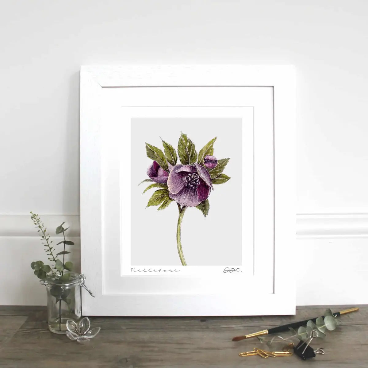 Fine Art Print - Hellebore - 10x12’’ Mounted - Toasted Crumpet (US Duties Paid)
