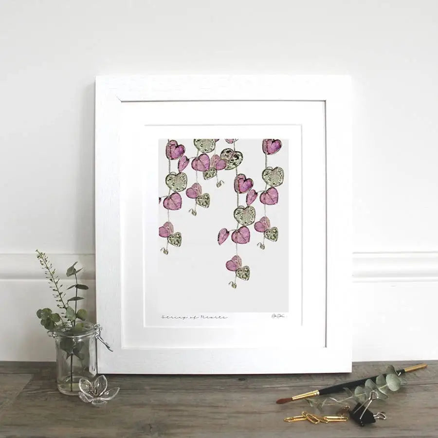 Fine Art Print - String of Hearts - 11x14’’ Mounted - Toasted Crumpet (US Duties Paid)