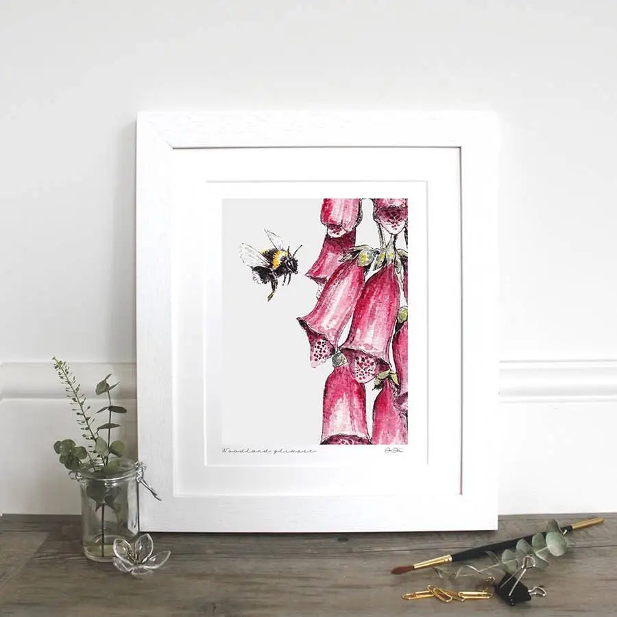 Fine Art Print - Woodland Glimpse (Bee) - 11x14’’ Mounted - Toasted Crumpet (US Duties Paid)