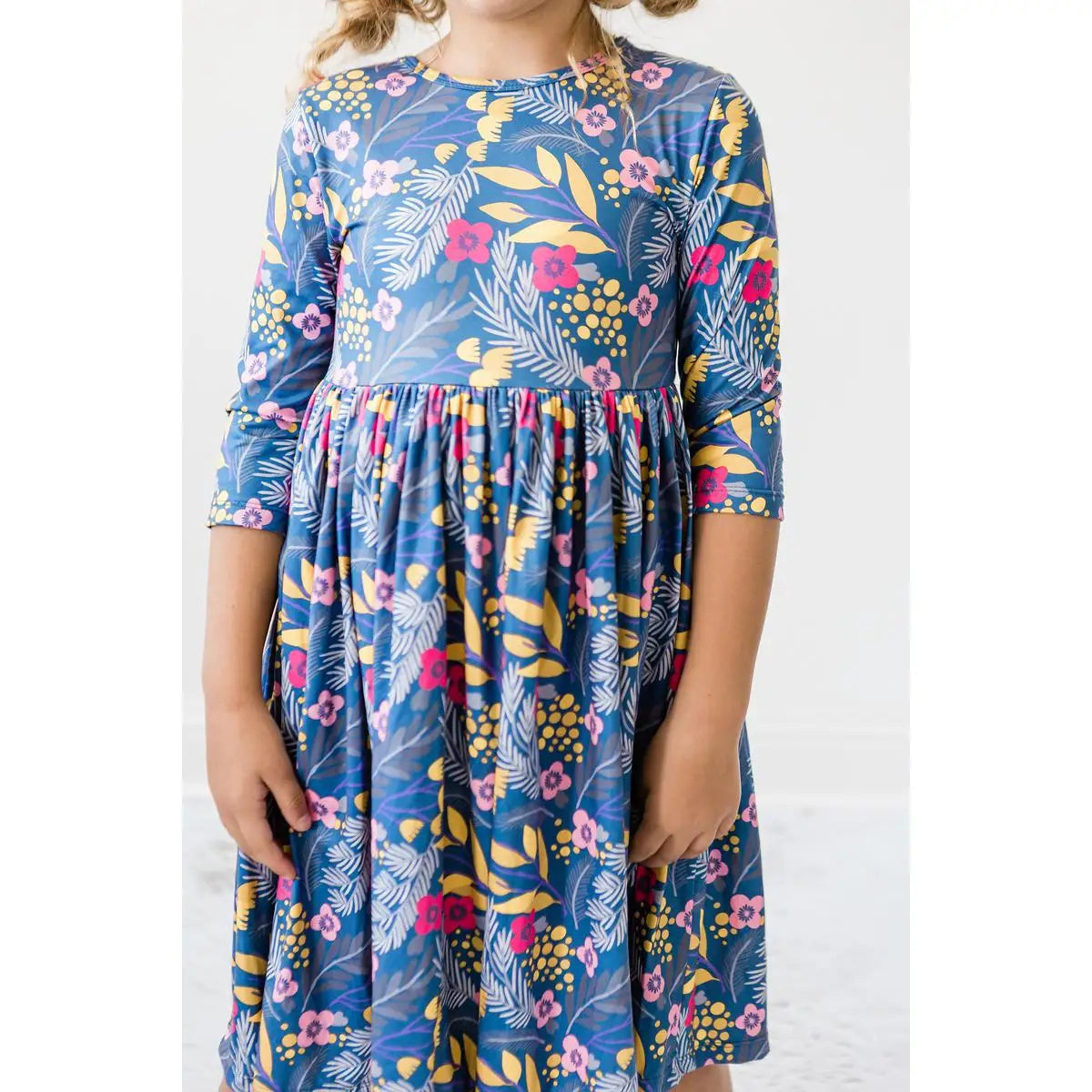 Pocket Twirl Dress - Flora - Blue Floral - Mila & Rose ®