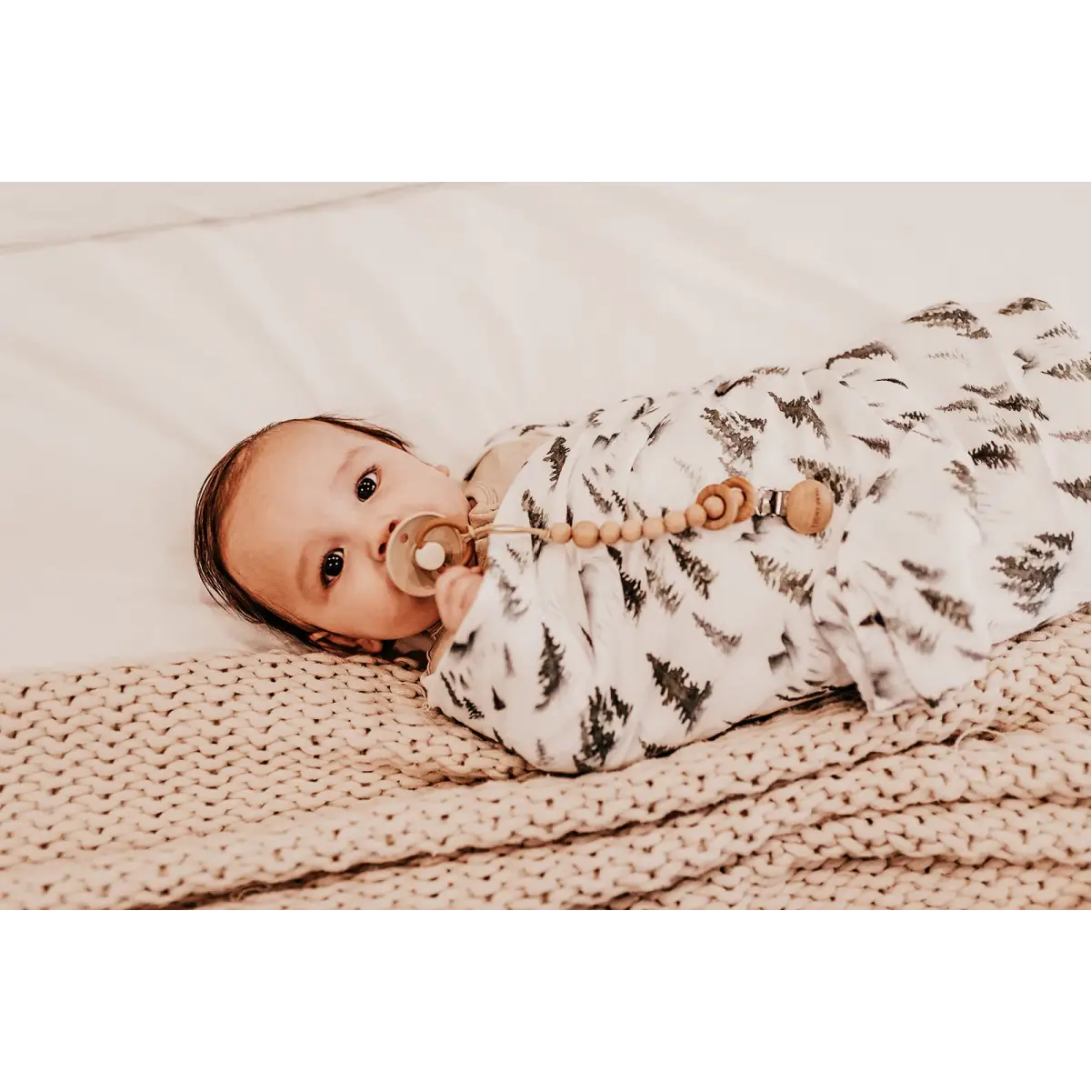 Forest Green Bamboo Muslin Swaddle Blanket - Harp Angel Boutique