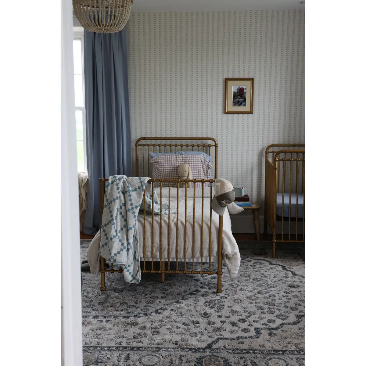 Francesca Wallpaper - Leafy Dot Stripe - by House of Haricot - Loomwell Home Goods