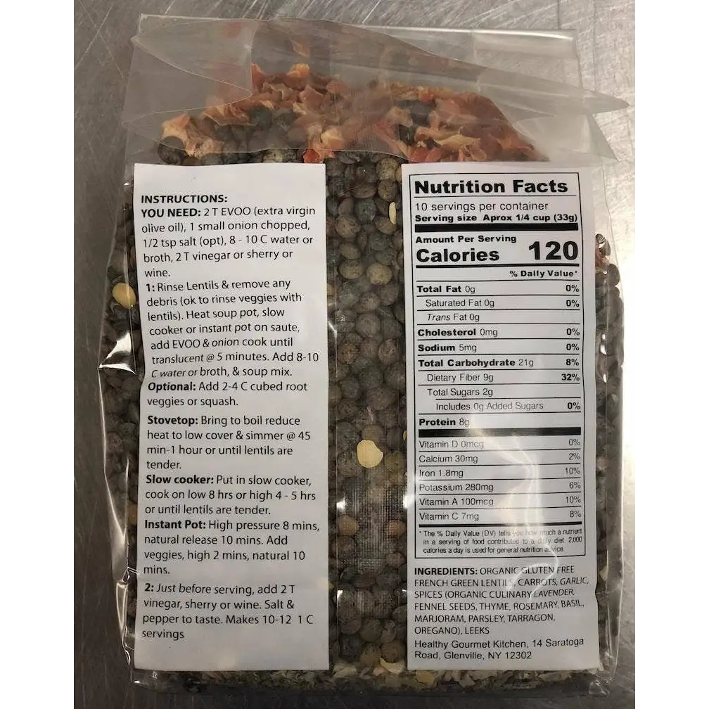 Soup Mix - French Green Lentil Soup - Healthy Gourmet Kitchen
