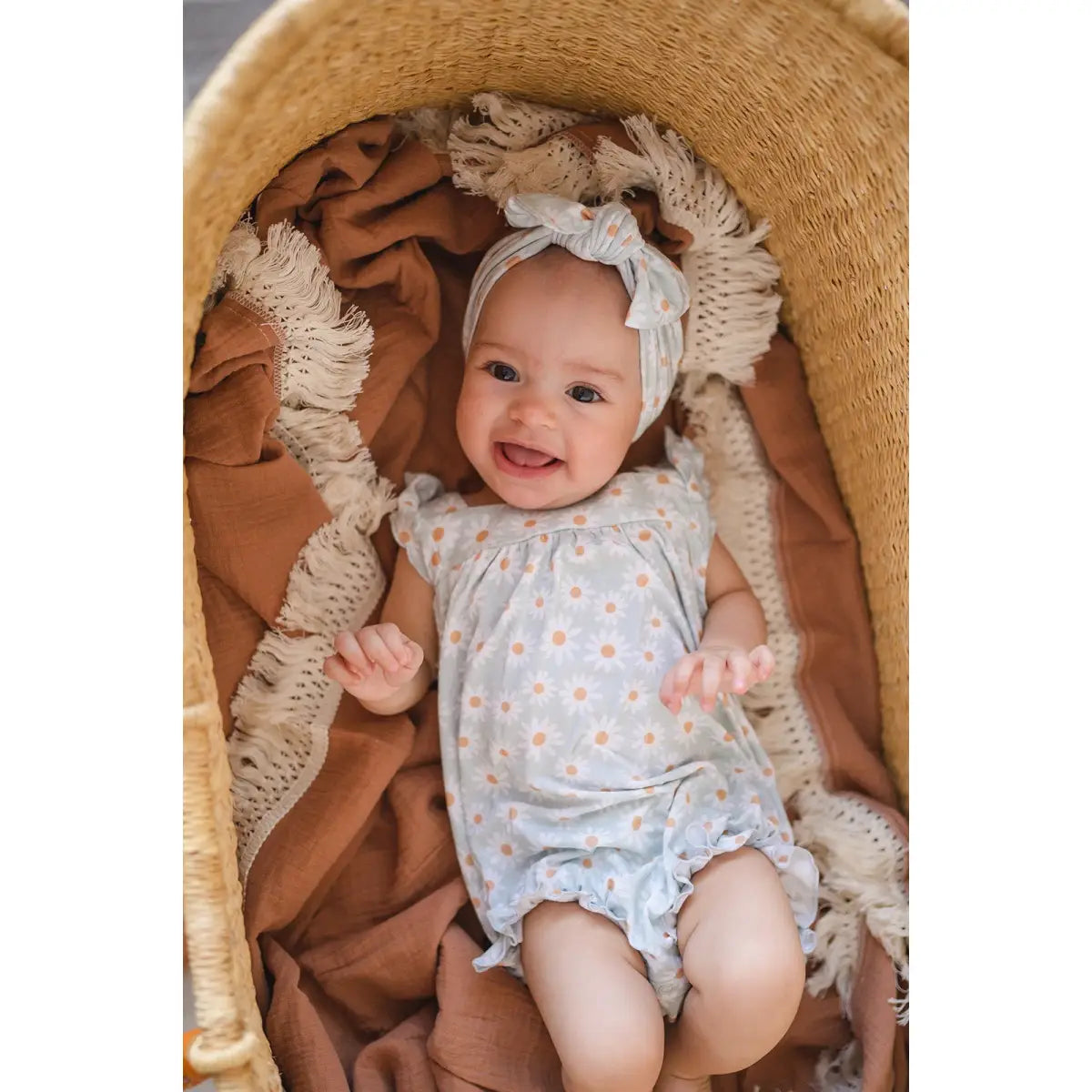 Fringe Swaddle Blanket - Caramel - Harp Angel Boutique