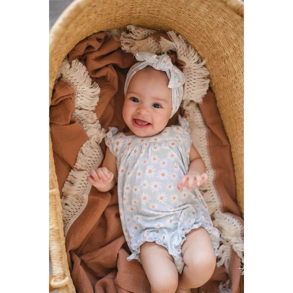 Fringe Swaddle Blanket - Caramel - Harp Angel Boutique