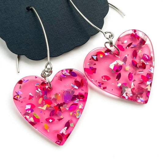 Fullest Heart Glitter Earrings - Dixie Bliss