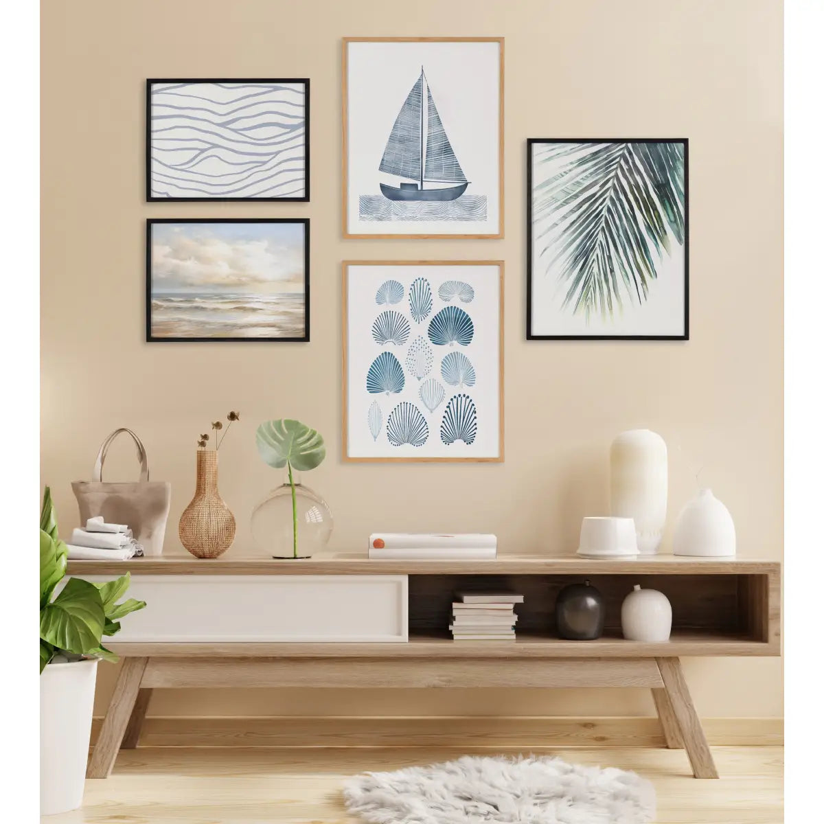 Gallery Beach Waves Sunset Cloud Landscape Print - kateandlaurel