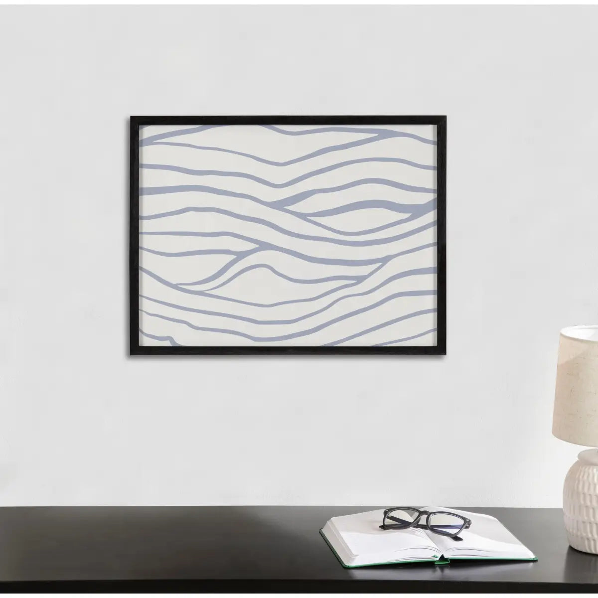 Gallery Simple Elegant Coastal Waves Print - kateandlaurel