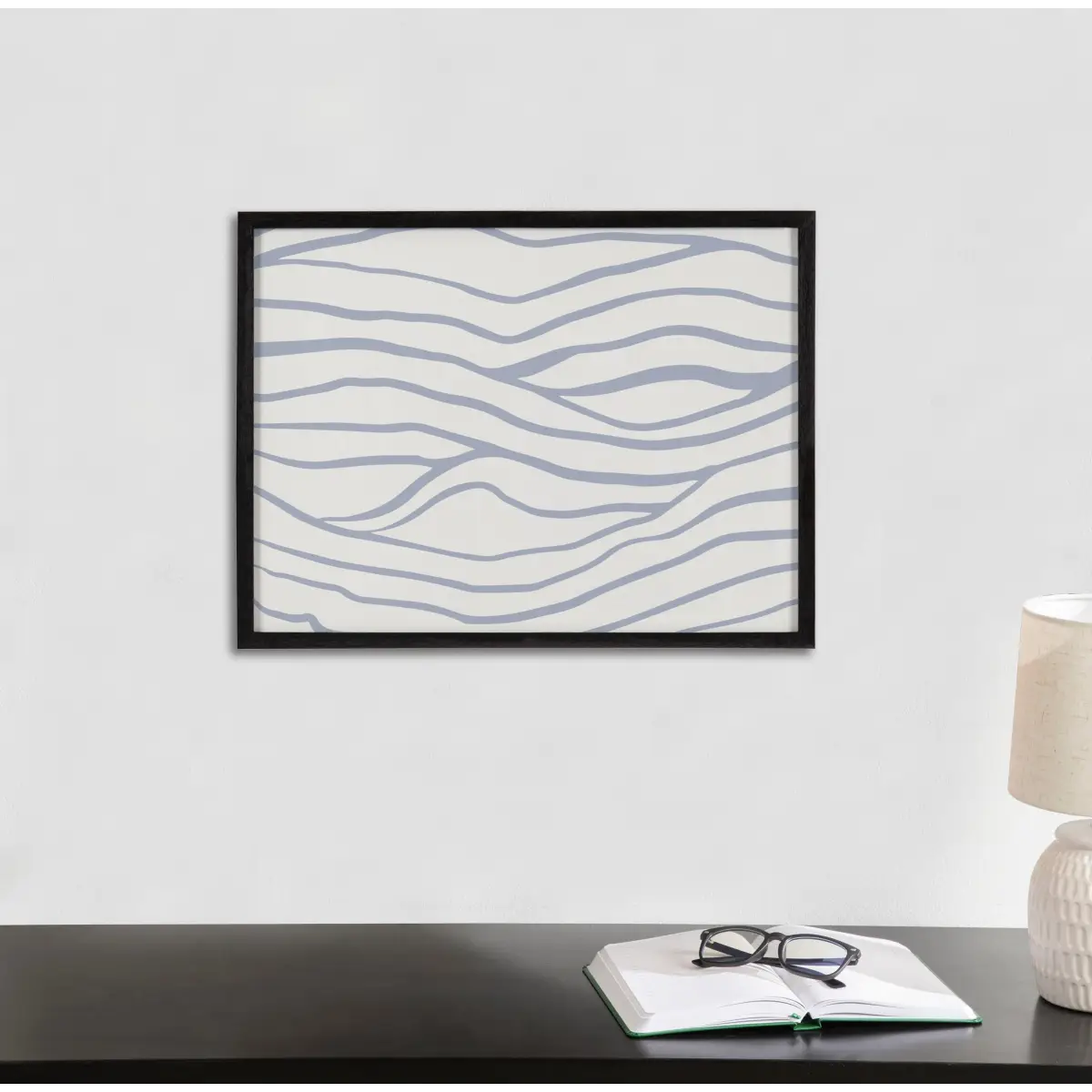 Gallery Simple Elegant Coastal Waves Print - kateandlaurel