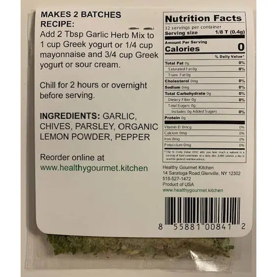 Dip Mix - Garlic Herb - Healthy Gourmet Kitchen