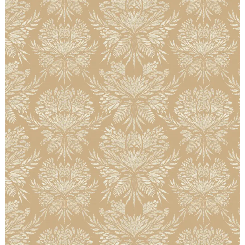 Genevieve Wallpaper - Airy Bouquets - by Bloomery Decor - Sample 1 foot by 1 foot / Mustard - Loomwell Home Goods