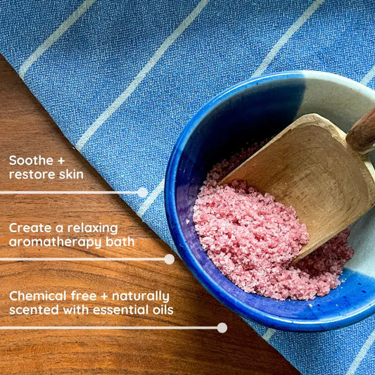 Bath Soak - Geranium Hibiscus - All-Natural Salt + Essential Oils - The Yellow Bird