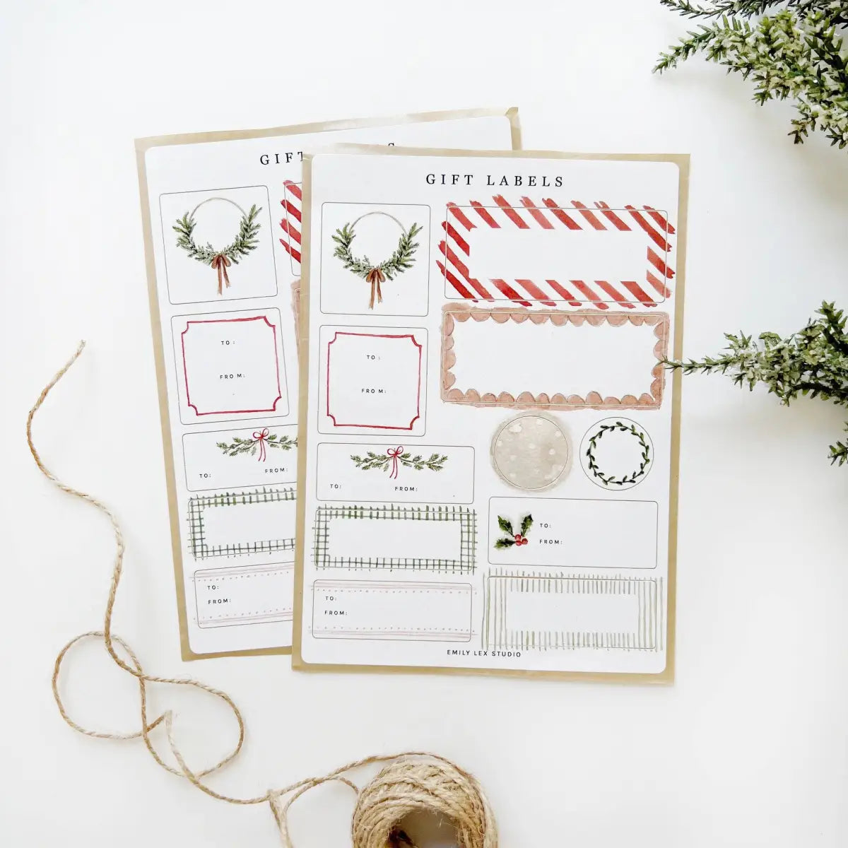 Gift Label Sticker Sheets - 2 per pkg - emily lex studio