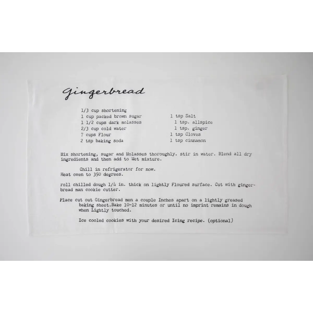 Gingerbread Family Recipe Tea Towel - Heirloomed Collection