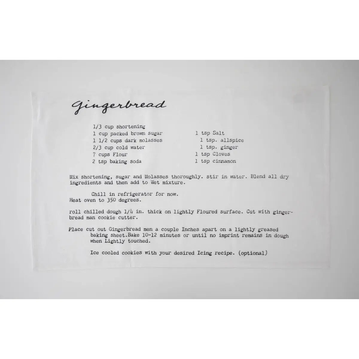 Gingerbread Family Recipe Tea Towel - Heirloomed Collection