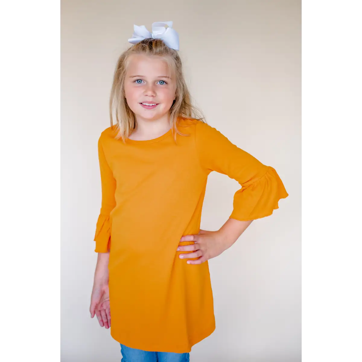 Girl’s Bell Sleeve Tunics - Orange / 12M - ARB Blanks