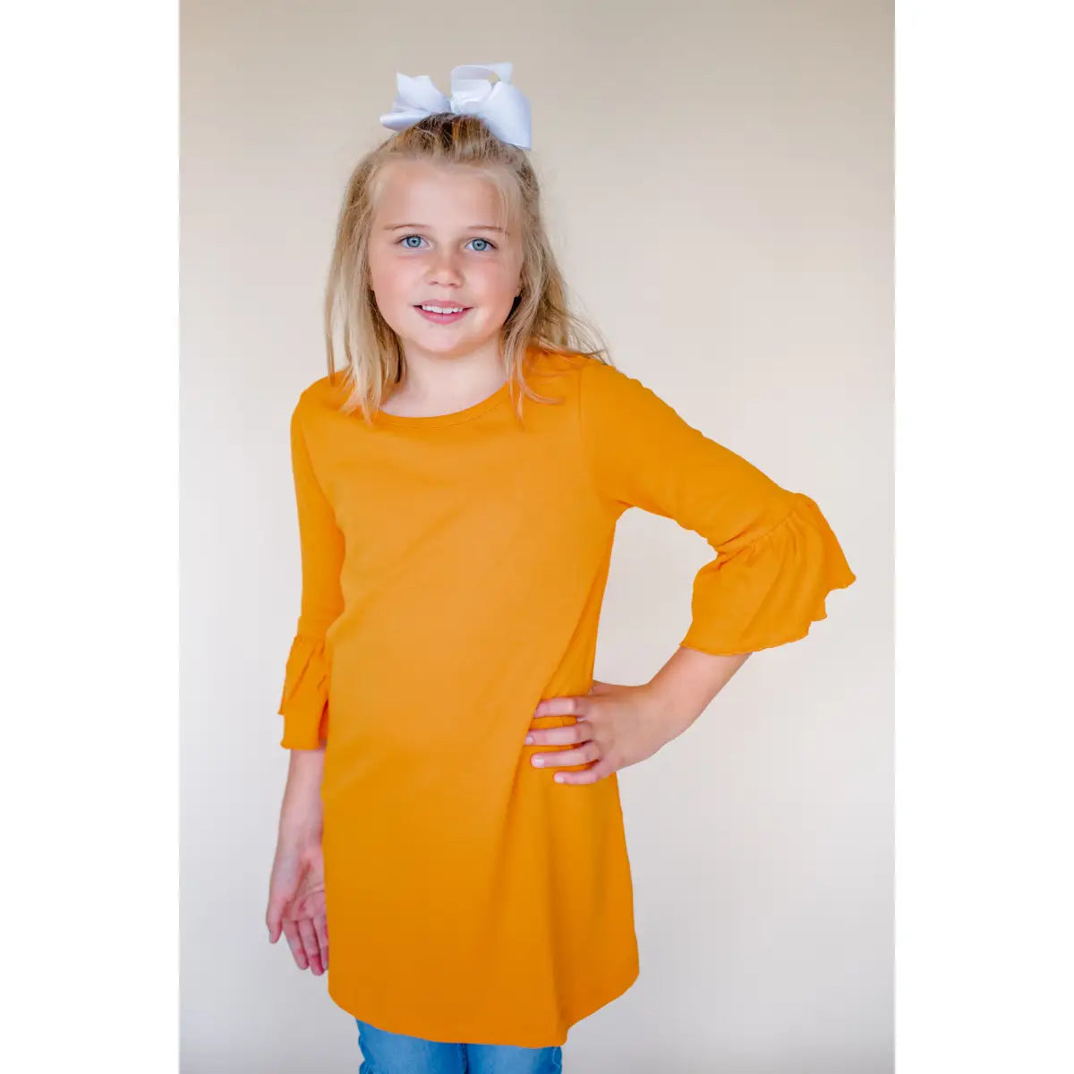 Girl’s Bell Sleeve Tunics - Orange / 12M - ARB Blanks