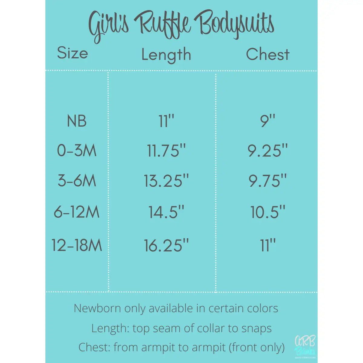 Girl’s Long Sleeve Ruffle Baby Bodysuit - ARB Blanks