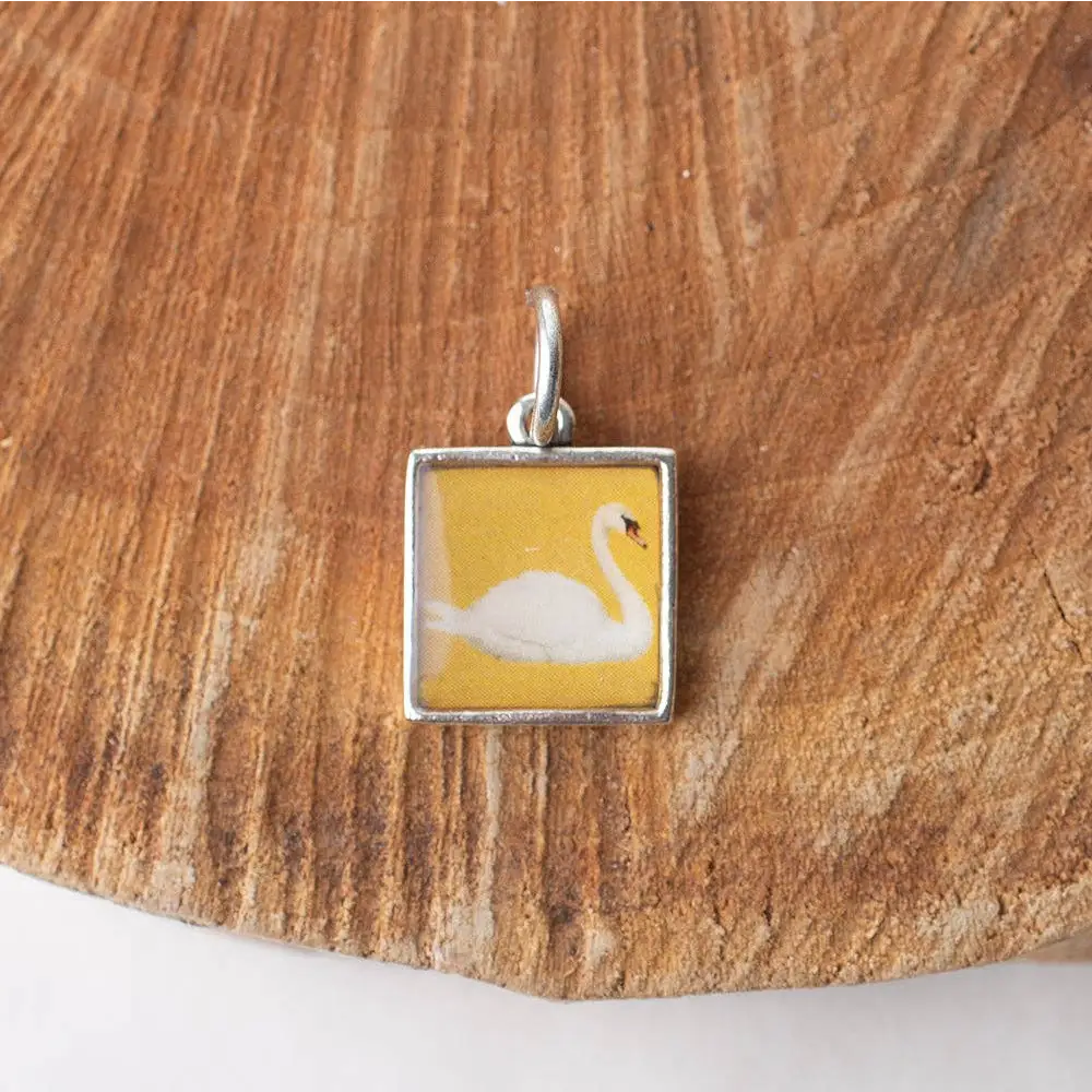 Graceful Swan Pendant Charm - Antique Gold / Pendant Only - Bel Kai