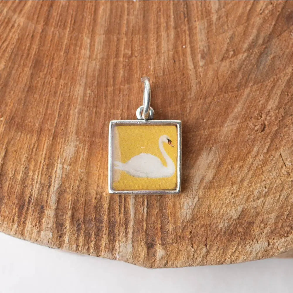 Graceful Swan Pendant Charm - Antique Gold / Pendant Only - Bel Kai