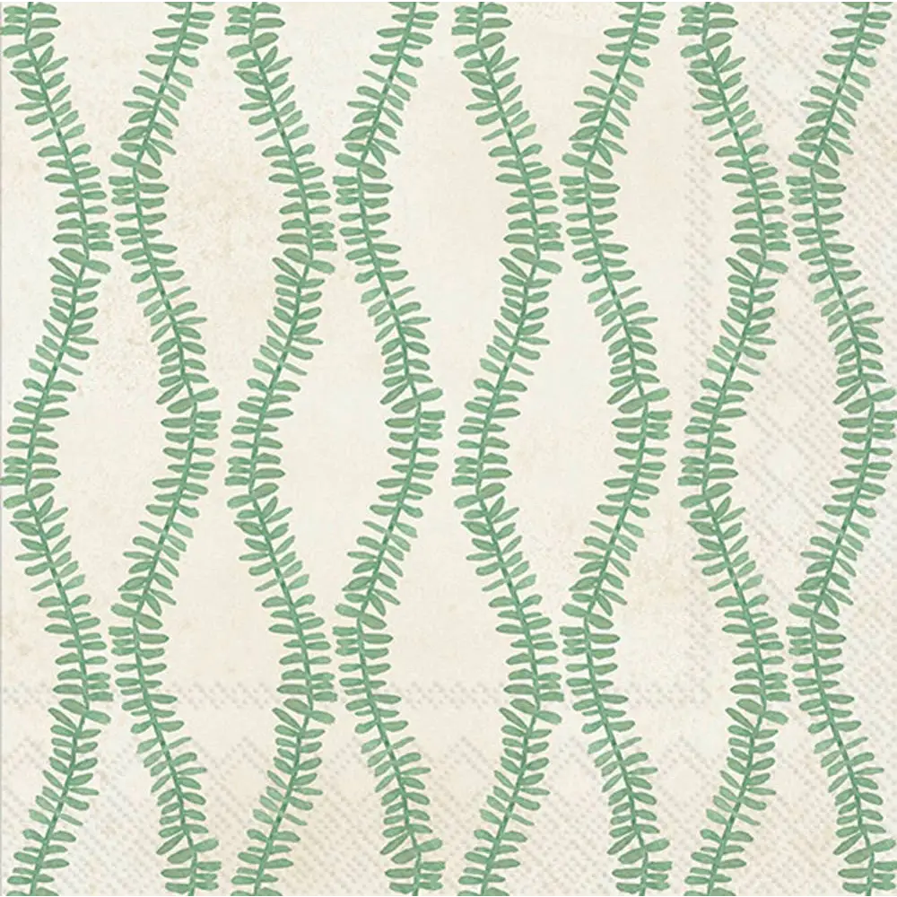 Green Leaf and Stem Paper Lunch Napkins 20ct - Boston International