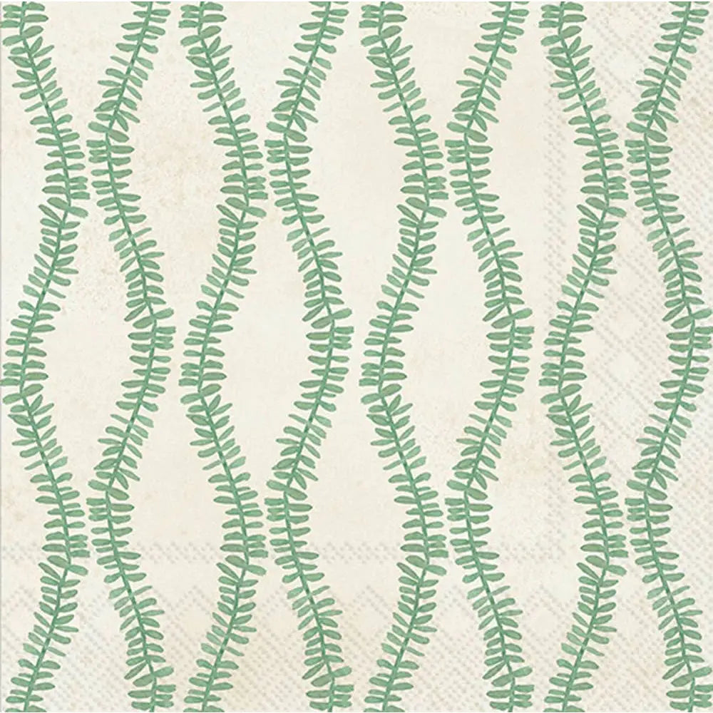 Green Leaf and Stem Paper Lunch Napkins 20ct - Boston International