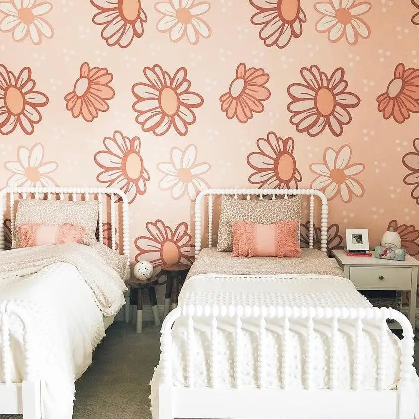 Haley Wallpaper - Mod Large Flowers for Kids - Indy and Pippa - Loomwell Home Goods