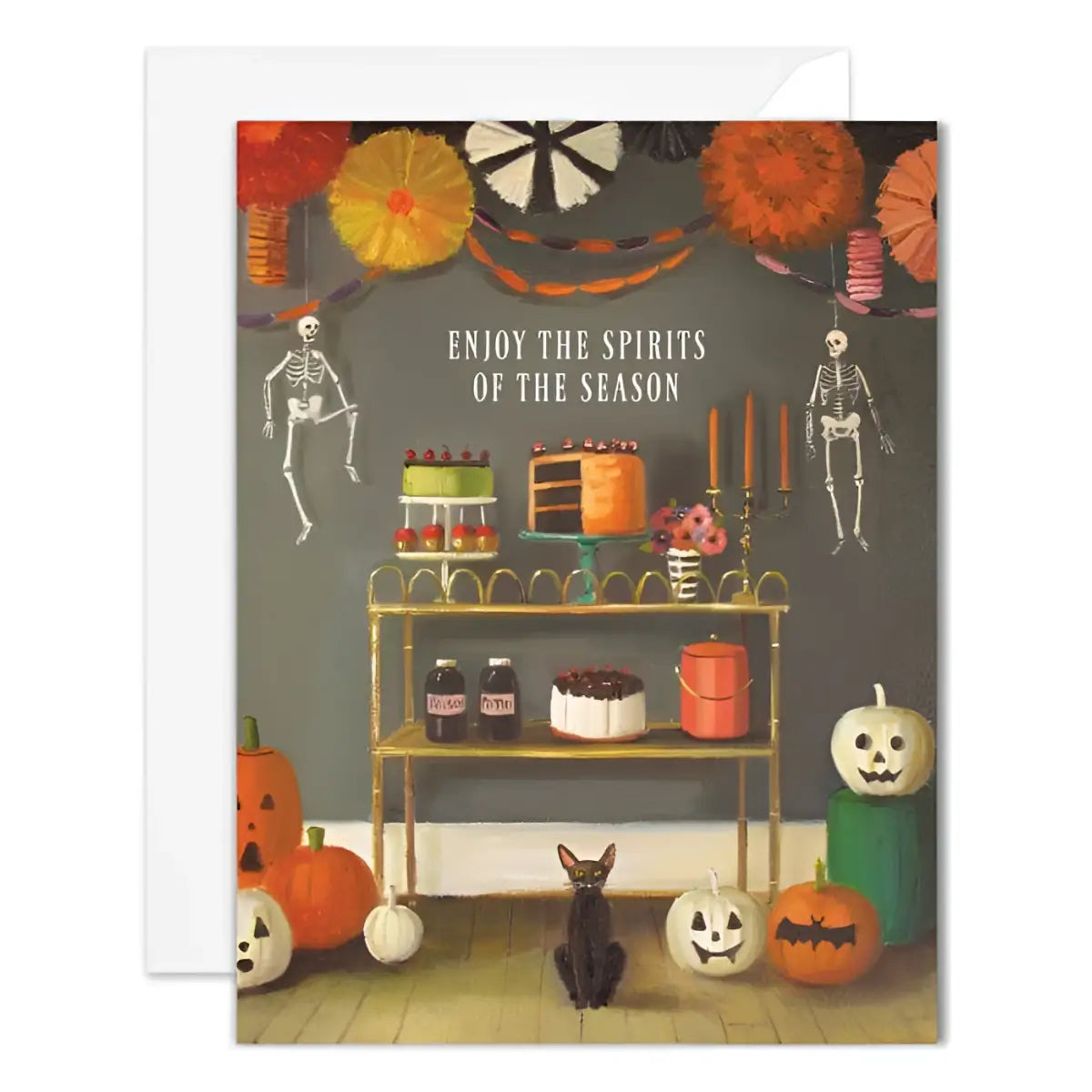 Halloween Card - Enjoy The Spirits Of The Season - JANET HILL STUDIO