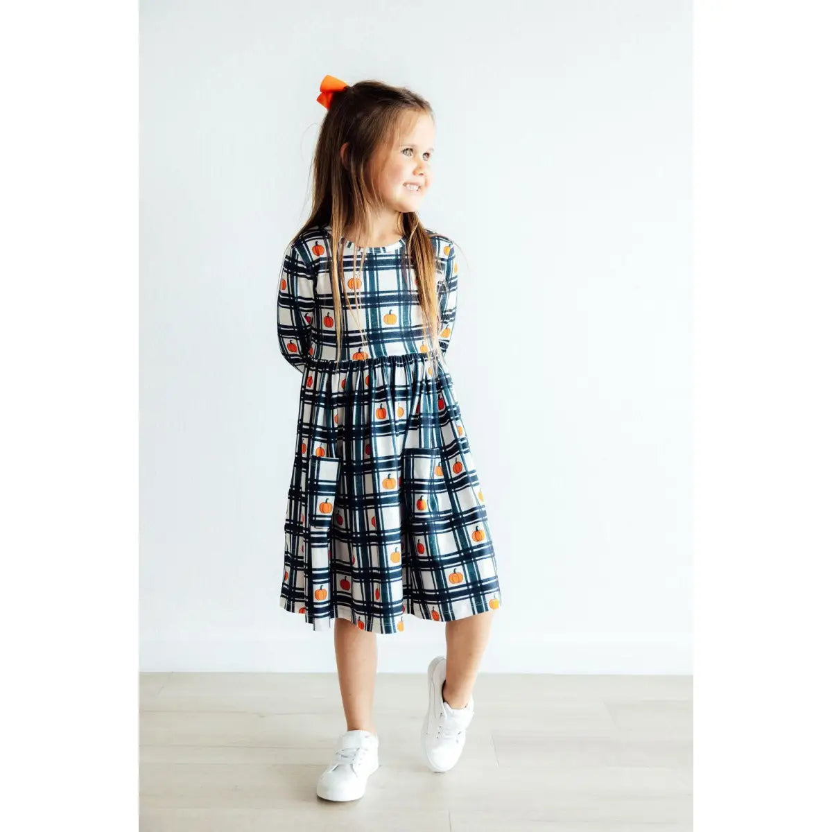Halloween Plaid Pumpkins Pocket Twirl Dress - Mila & Rose ®