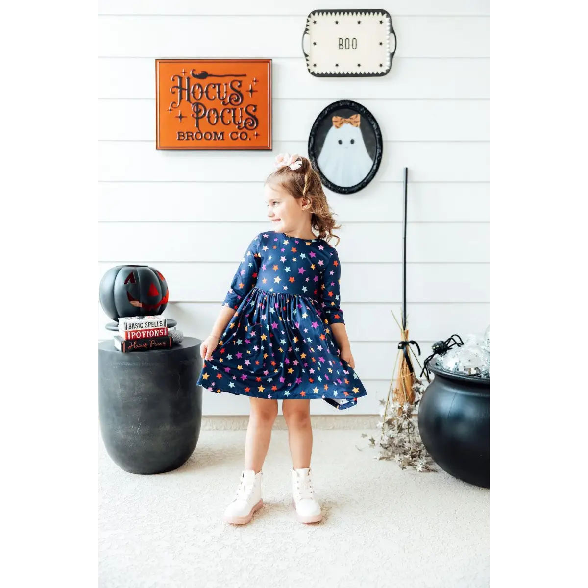 Pocket Twirl Dress - Halloween Stars - Mila & Rose ®