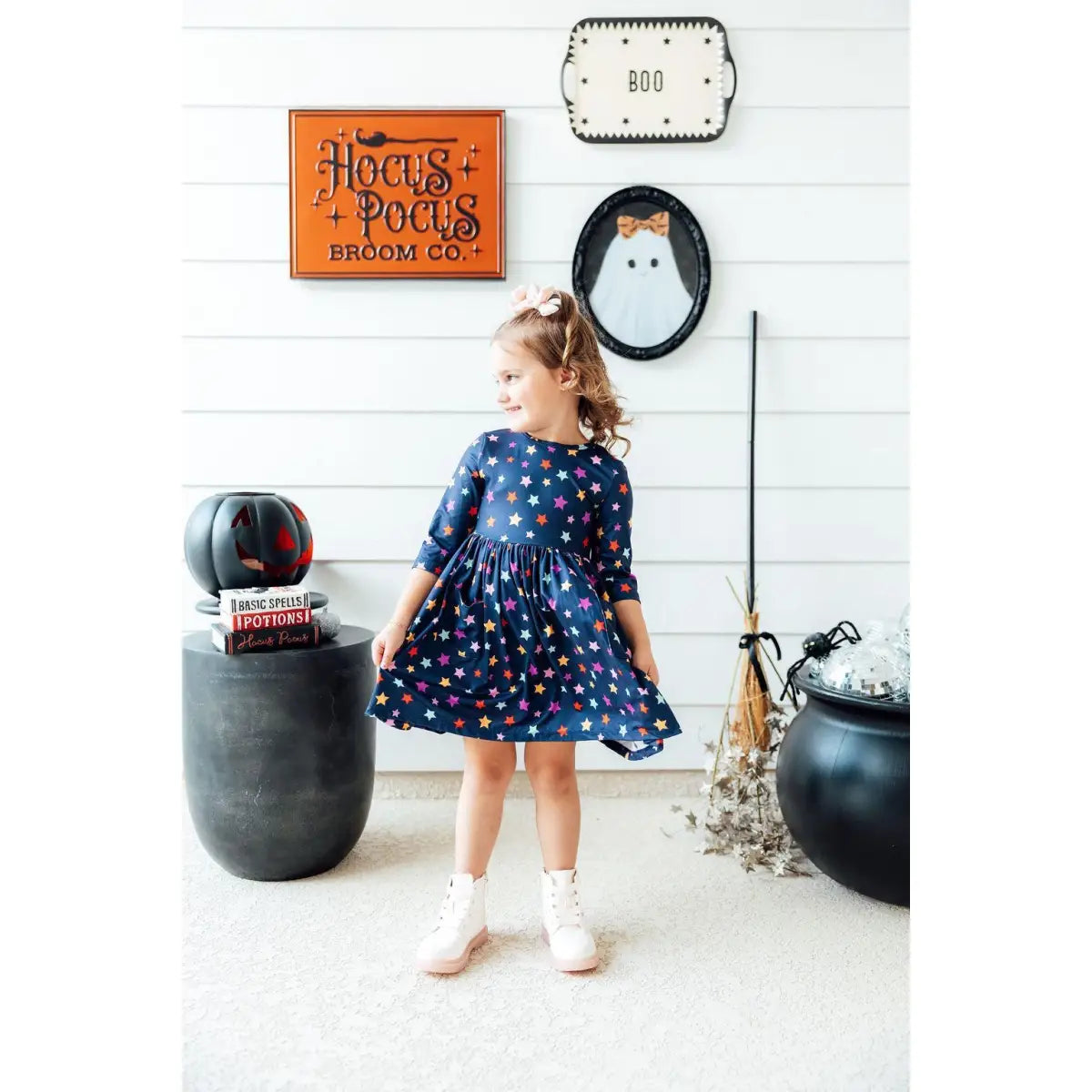 Pocket Twirl Dress - Halloween Stars - Mila & Rose ®