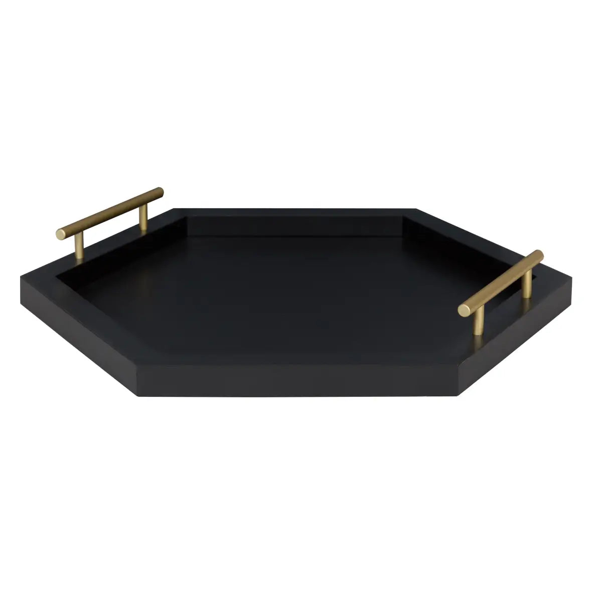 Halsey Hexagon Decorative Tray Organizer - Black / 18x18 - kateandlaurel