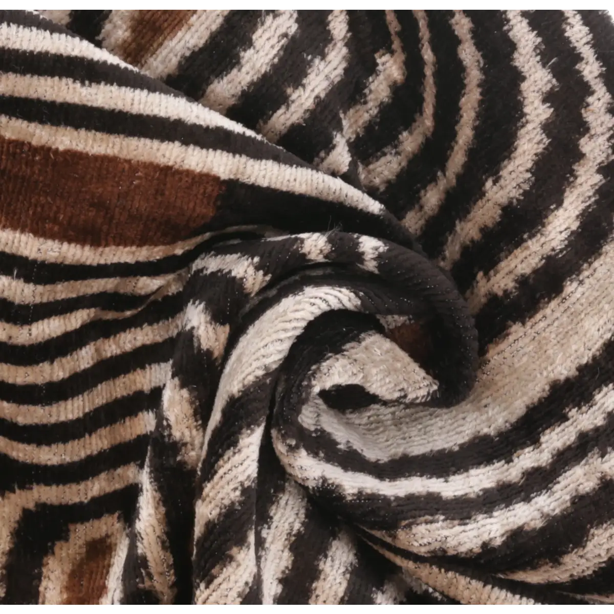 Handmade Modern Geometric Silk Velvet Throw Pillow - 16x24 Black and Cream with Down Feather Insert - Canvello
