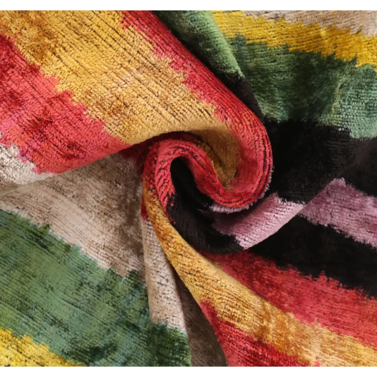 Handmade Multicolored Striped Silk Velvet Throw Pillow - 16x24 Luxury Cushion with Down Feather Insert - Canvello