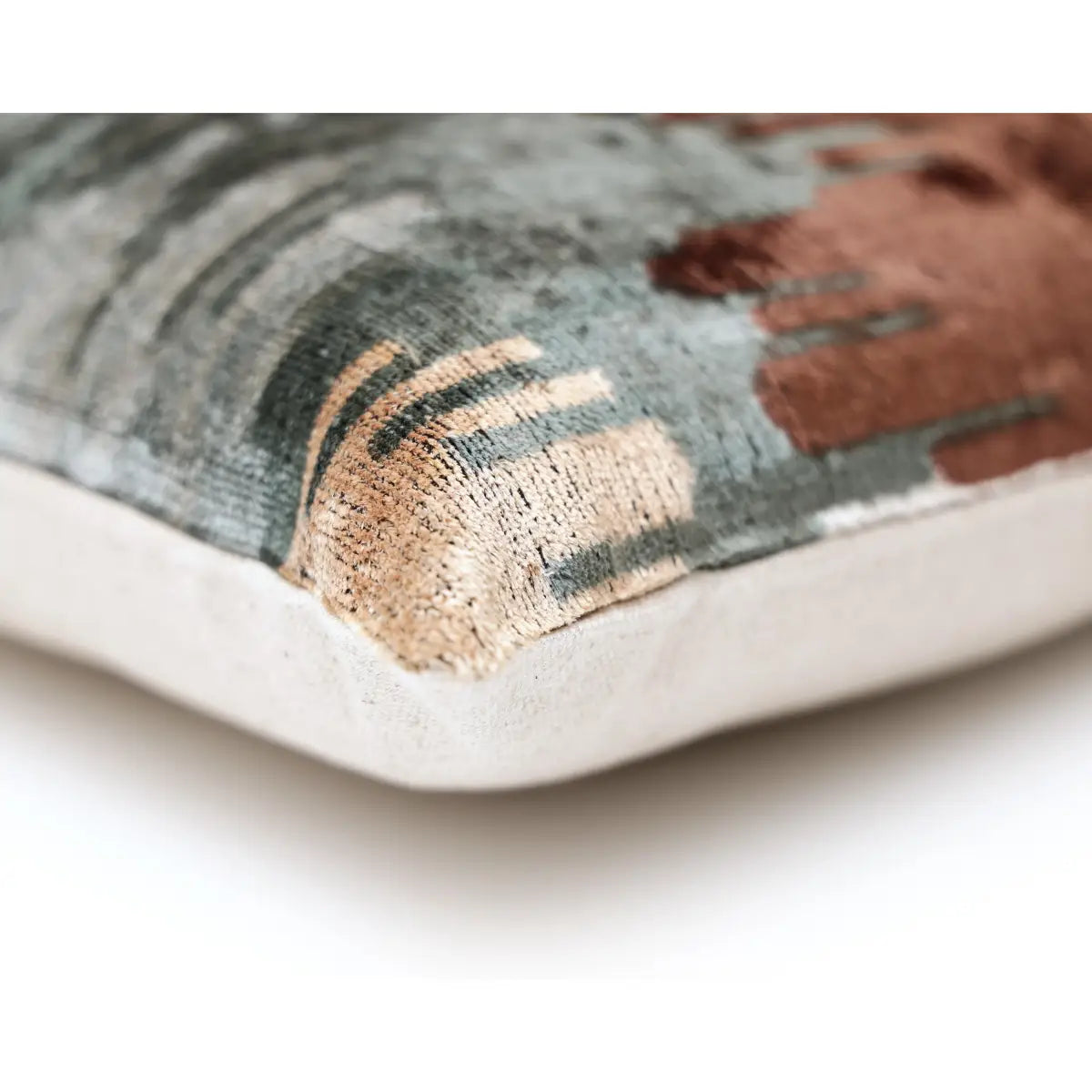 Handmade Organic Silk Velvet Pillow 20x20 - Earthy Modern Design - Canvello